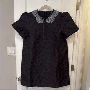 Sister Jane Black Dress with Floral Collar